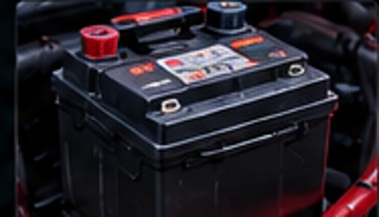 Automotive battery service illustration